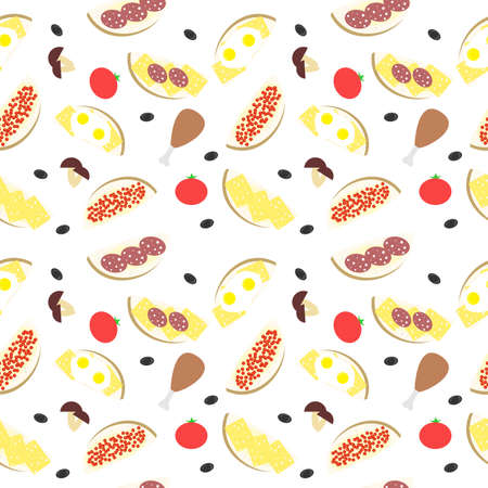 illustration in style of flat design on the theme of food.のイラスト素材