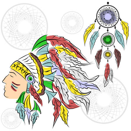 the illustration dedicated to the American Indians.のイラスト素材