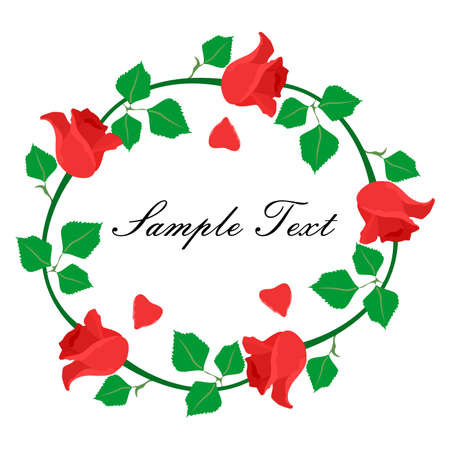 illustration - frame - on the theme of flora with beautiful flower - the rose.のイラスト素材