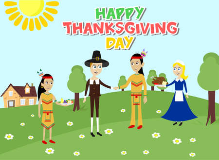 illustration dedicated to the autumn holiday - Thanksgiving Day.のイラスト素材