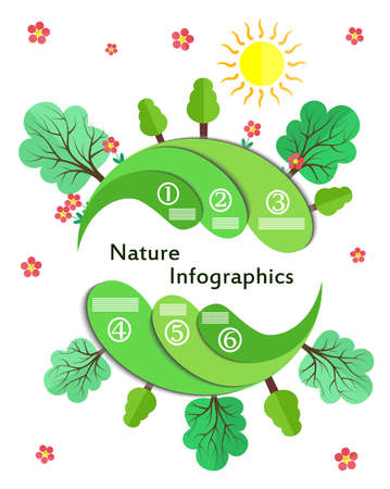 illustration in style of infographic and flat design on the subject of nature.のイラスト素材
