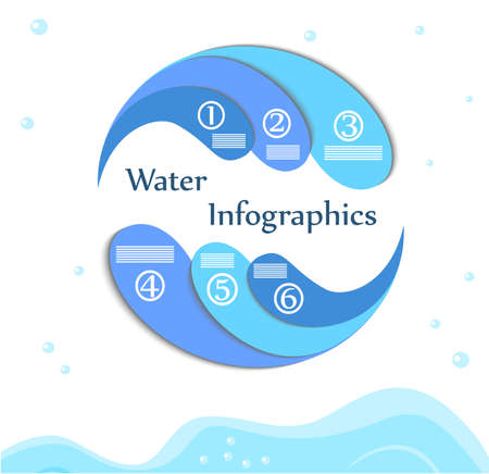 illustration in style of infographic and flat design on the subject of water.のイラスト素材