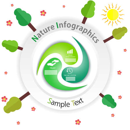 illustration in style of infographic and flat design on the subject of nature.のイラスト素材