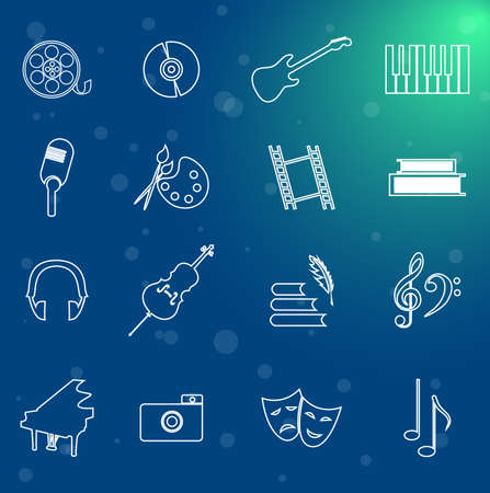 set of icons dedicated to the different arts.のイラスト素材