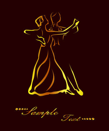 Illustration - silhouettes of people who dance waltz.のイラスト素材