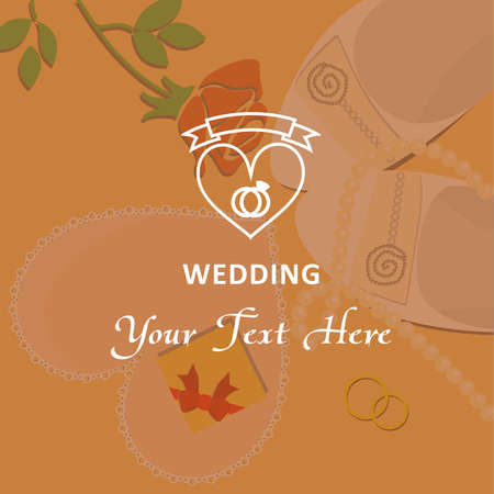 beautiful illustration - logo - on the theme of the wedding.のイラスト素材