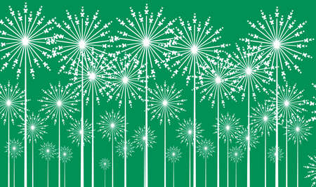 illustration in style of flat design with beautiful flowers - dandelions.のイラスト素材