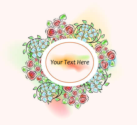 Illustration in style of watercolor paintings with beautiful flowers - roses.のイラスト素材