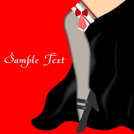 the illustration of a beautiful girl in black dress.のイラスト素材