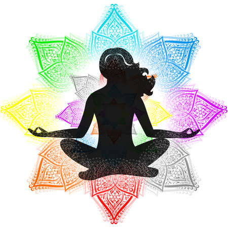 the illustration on the theme of the meditation.のイラスト素材