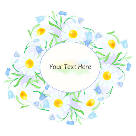 illustration with beautiful flowers in style of watercolor.のイラスト素材