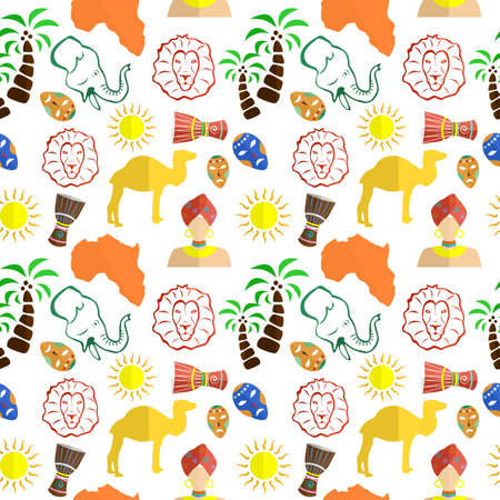 the background in the style of a flat design on the theme of Africa.のイラスト素材
