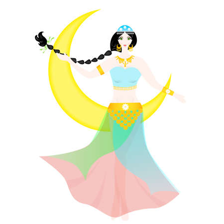 the illustration of a beautiful woman - oriental dancer.のイラスト素材