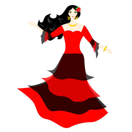 the illustration of a beautiful woman - flamenco dancer.のイラスト素材