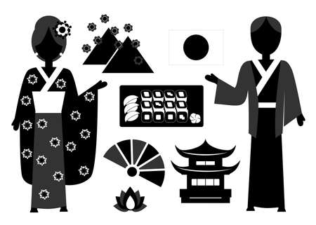 the japan setのイラスト素材
