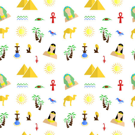 the background in the style of a flat design on the theme of egypt.のイラスト素材