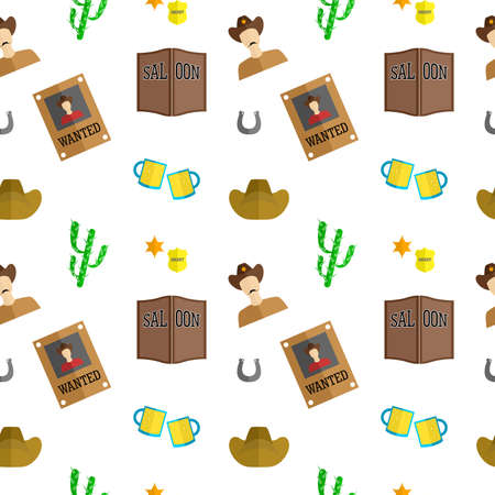 the background in the style of a flat design on the theme of cowboys.のイラスト素材