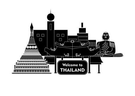 illustration in style of flat design on the theme of Cambodia.のイラスト素材