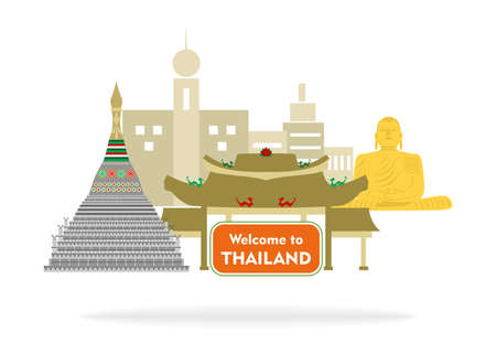 illustration in style of flat design on the theme of Cambodia.のイラスト素材