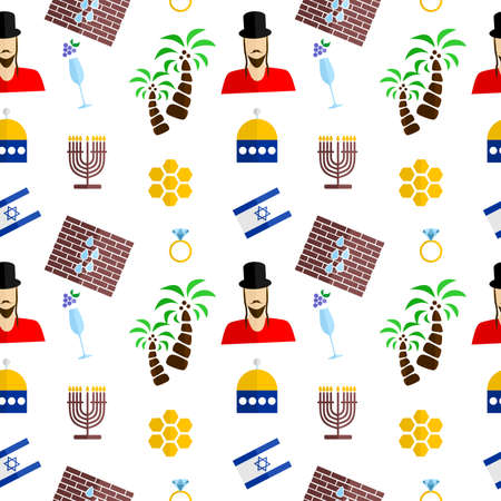 The background in the style of a flat design on the theme of israel.のイラスト素材