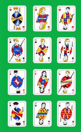 set of playing cards of all suits.のイラスト素材