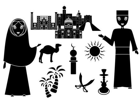 Set in the style of a flat design on the theme of Iran.のイラスト素材