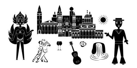 Illustration in style of flat design dedicated to Brazil.のイラスト素材