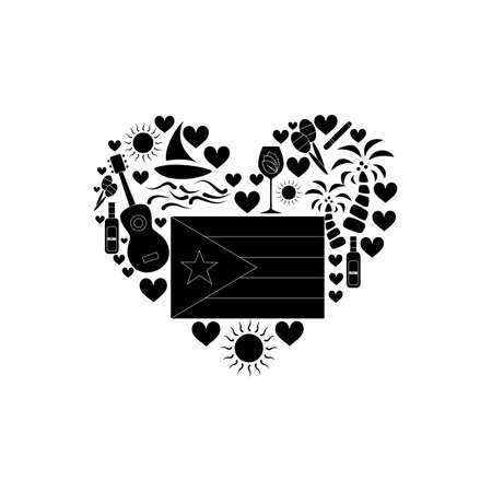 set in the style of a flat design on the theme of cuba.のイラスト素材