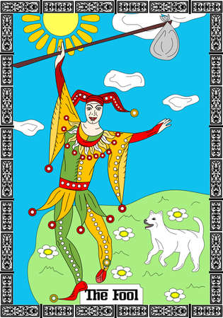 The illustration - card for tarot - the fool.のイラスト素材