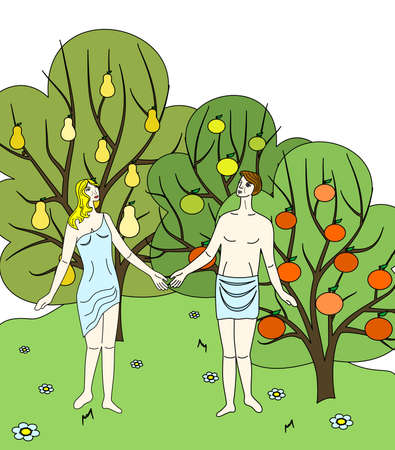 the illustration - with portrait of people - the lovers.のイラスト素材