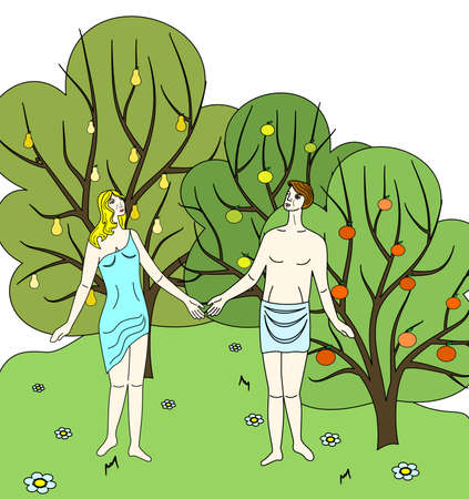 the illustration - with portrait of people - the lovers.のイラスト素材