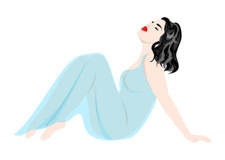 Illustration with a portrait of a beautiful woman.のイラスト素材