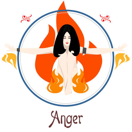 Illustration with a woman on the theme of sin.のイラスト素材