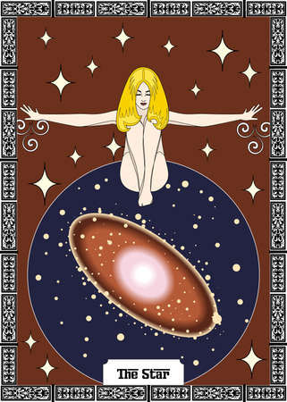 the illustration - card for tarot - the star.のイラスト素材