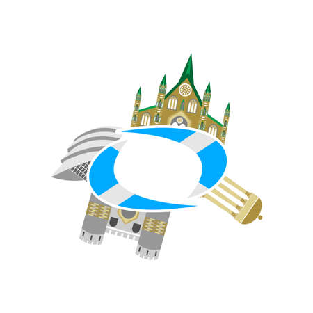 Illustration with flag and sights of Scotland.のイラスト素材