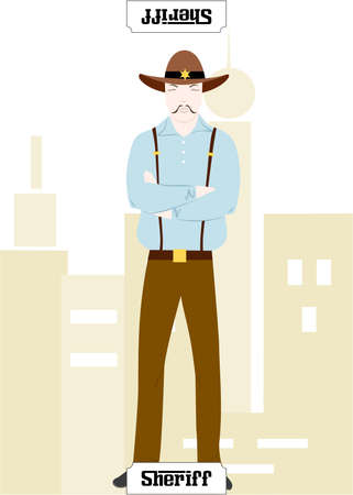 The illustration - card for mafia - the Commissar.のイラスト素材