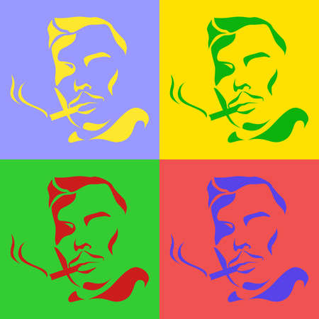 the illustration - the portraits of man in colour.