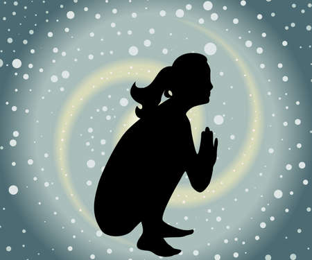 Beautiful girl on a yoga theme.のイラスト素材