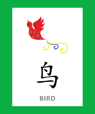 illustration - concept with Chinese character which means BIRD.のイラスト素材