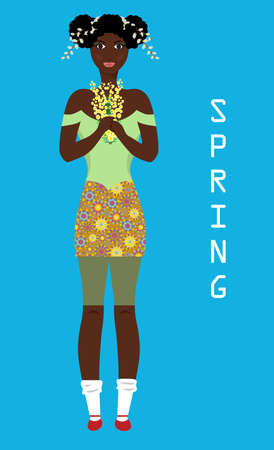 Portrait of a beautiful woman who represents spring.のイラスト素材