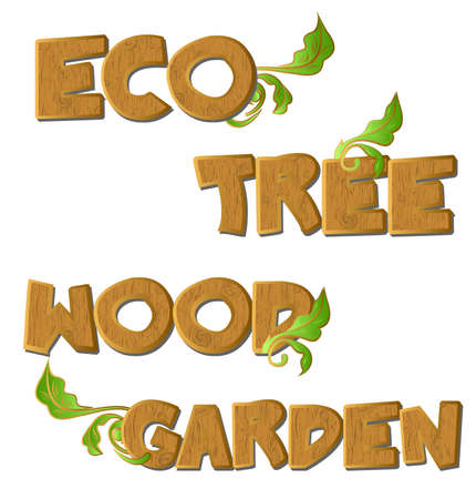 illustration - set of logos - in eco style on the theme of nature.のイラスト素材