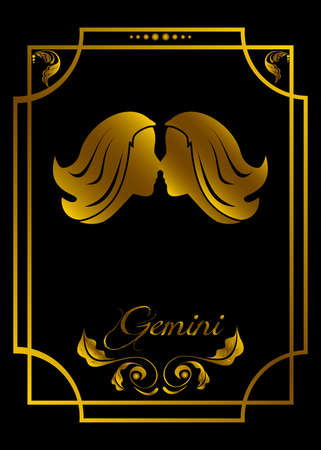 The illustration with the signs of zodiac on black background.のイラスト素材