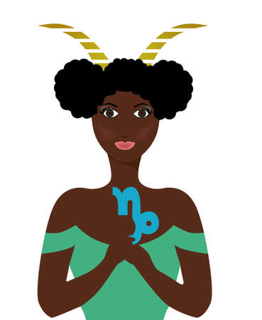 the illustration with the sign of zodiac - the Capricorn.のイラスト素材