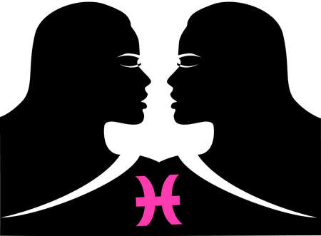 the illustration with the sign of zodiac - the gemini.のイラスト素材