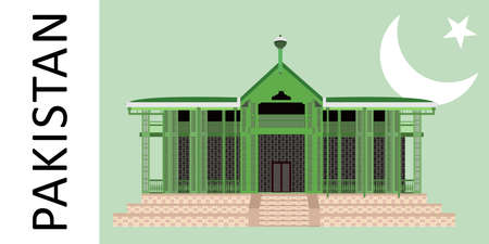 illustration in style of flat design on the theme of Pakistan.のイラスト素材