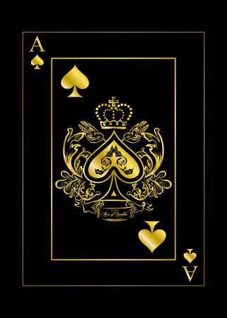 the illustration with the card of spades - ace.のイラスト素材