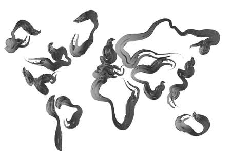 Illustration - map of the world in abstract style.のイラスト素材