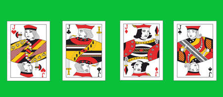 the illustration - set of jacks of the playing cards.