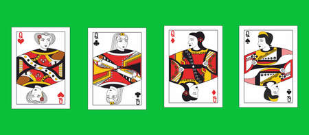 the illustration - set of queens of the playing cards.