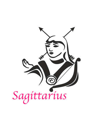 the illustration with the sign of zodiac - the sagittarius.のイラスト素材